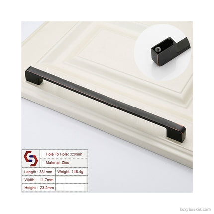 Zinc Kitchen Cabinet Handles Drawer Bar Handle Pull black+copper color hole to hole size 320mm