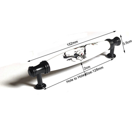 Ceramics Kitchen Cabinet Handles Bar Drawer Handle Pull black 96mm 4