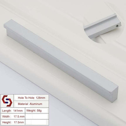 Aluminium Kitchen Cabinet Handles Drawer Bar Handle Pull Silver 128mm 2