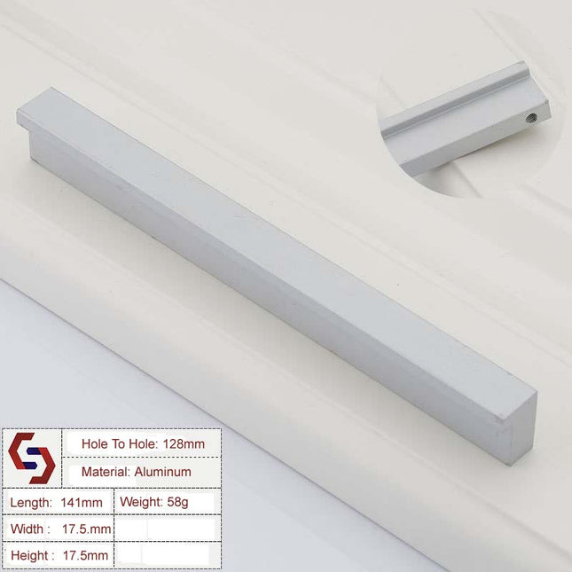 Aluminium Kitchen Cabinet Handles Drawer Bar Handle Pull Silver 128mm 2