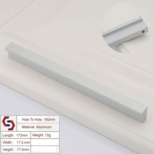Aluminium Kitchen Cabinet Handles Drawer Bar Handle Pull Silver160mm 2