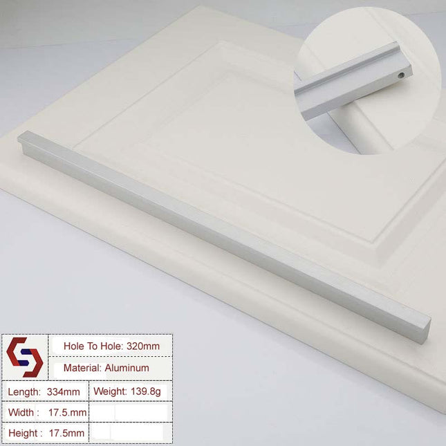 Aluminium Kitchen Cabinet Handles Drawer Bar Handle Pull Silver 320mm 2