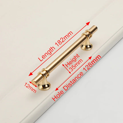 Luxury Design Kitchen Cabinet Handles Drawer Bar Handle Pull Gold 128MM 4