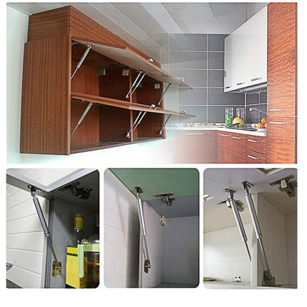 2 Pcs 100N Cabinet Door Hydraulic Hinge Metal Head Lift Support Soft Close & Buffer Telescopic 6