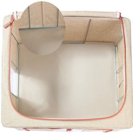 100L Cloth Storage Box Closet Organizer Storage Bags Clothes Storage Bags Wardrobe Organizer Idea CREAM 4