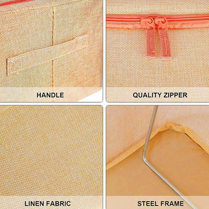 66L Cloth Storage Box Closet Organizer Storage Bags Clothes Storage Bags Wardrobe Organizer Idea CREAM 5