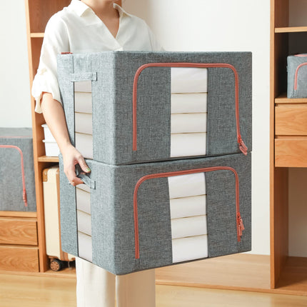 100L Cloth Storage Box Closet Organizer Storage Bags Clothes Storage Bags Wardrobe Organizer Idea Grey 3