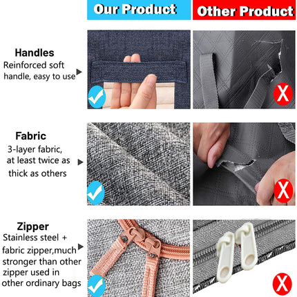24L Cloth Storage Box Closet Organizer Storage Bags Clothes Storage Bags Wardrobe Organizer Idea Grey 4