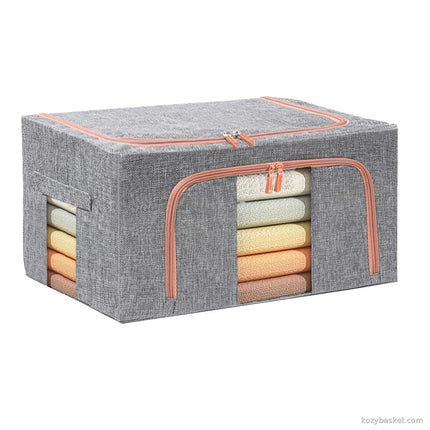 24L Cloth Storage Box Closet Organizer Storage Bags Clothes Storage Bags Wardrobe Organizer Idea Grey