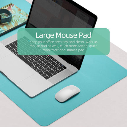 Green 90cm*45cm Dual UseOffice Desk Pad Waterproof PU Leather Computer Mouse Pad 6