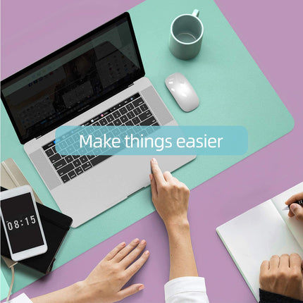 Green 90cm*45cm Dual UseOffice Desk Pad Waterproof PU Leather Computer Mouse Pad 7