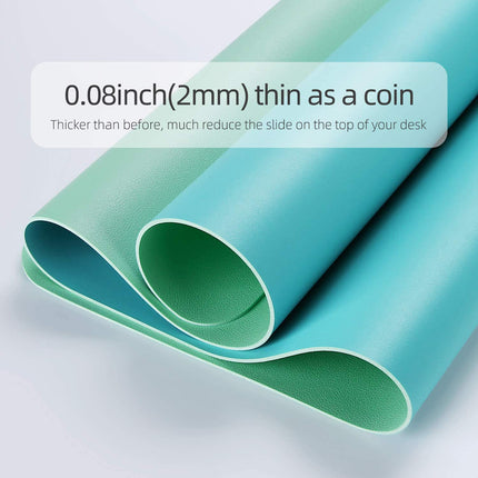 Green 90cm*45cm Dual UseOffice Desk Pad Waterproof PU Leather Computer Mouse Pad 8
