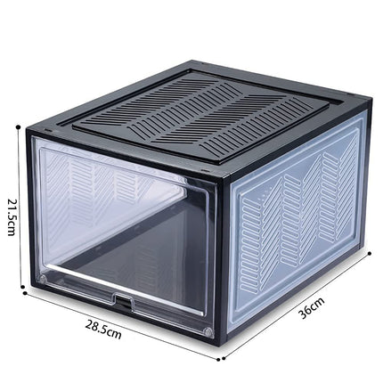 Large Shoe Storage Boxes Stackable Shoe Box Organisers Containers Display Cases Bins Magnetic Door 2