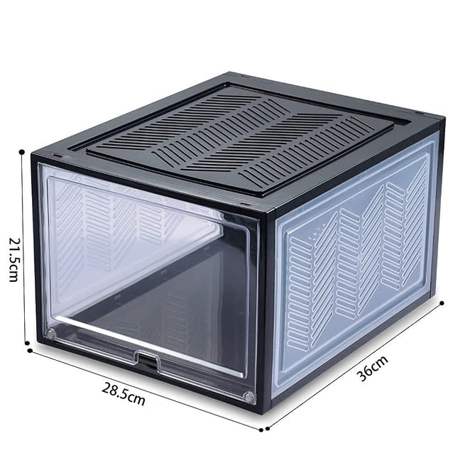 Large Shoe Storage Boxes Stackable Shoe Box Organisers Containers Display Cases Bins Magnetic Door 2