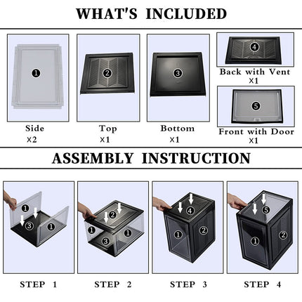 Large Shoe Storage Boxes Stackable Shoe Box Organisers Containers Display Cases Bins Magnetic Door 6
