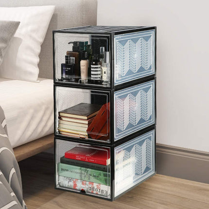 Large Shoe Storage Boxes Stackable Shoe Box Organisers Containers Display Cases Bins Magnetic Door 8