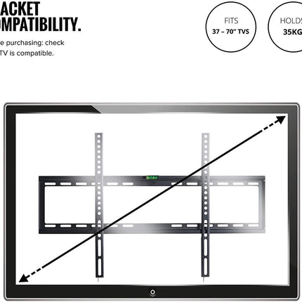 32-70 Inch Fixed TV Wall Mount Bracket TV Bracket Wall Mount up to 75KG 3