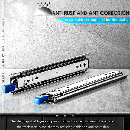 26in Pair 150KG Heavy Duty Drawer Slides Rails Runners Locking Ball Bearing 8