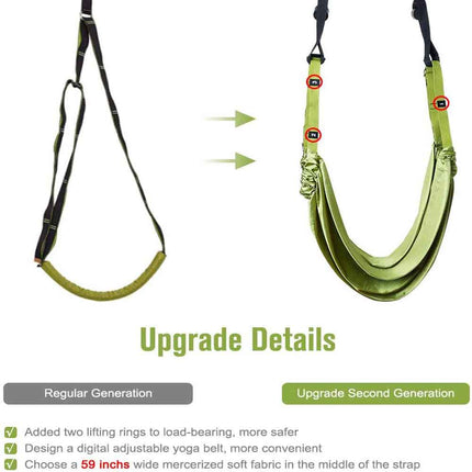 Green Fitness Yoga Strap Band Waist Trainer Leg Door Swing Adjustable Ballet Dancer 4