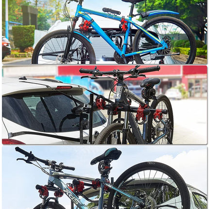 3 Bike Universal Cycle Bicycle Car Rear Carrier Rack Hanger Mount for Car Sedan Hatchback Minivan SUV 6