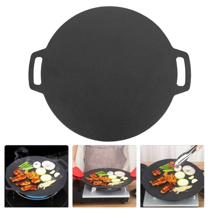28cm Seasoned Cast Iron Induction Crepes Pan Baking Pancake Tool Pizza Bakeware 10