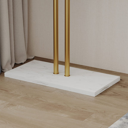 Metal Coat Rack Marble Base Hooks Clothes Coats Bag Tree Hat Display Hanger Stand Organiser 2 Pole 8