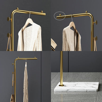Metal Coat Rack Marble Base Hooks Clothes Coats Bag Tree Hat Display Hanger Stand Organiser 4