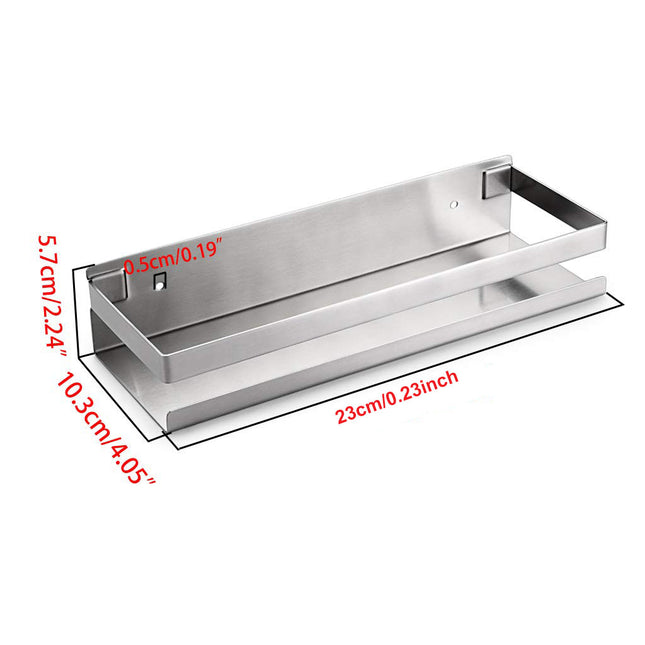 Brushed Bathroom Shower Shelf Kitchen Rack Storage Shelves Shampoo Holder Organizer 2
