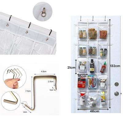 15 Pockets Over The Door Rack Hanging Kitchen Organizer Pantry Organizer Shoe Storage 4