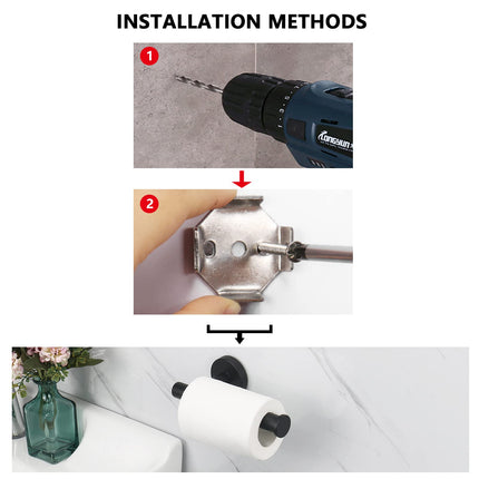 Toilet Paper Holder Black Wall Mount Bathroom Paper Roll Holder Roll Holder 304 7