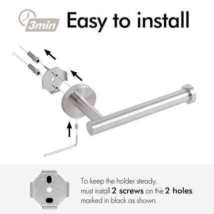 Toilet Paper Holder Bathroom Paper Roll Holder Roll Holder brushed Silver Wall Mount 304 4