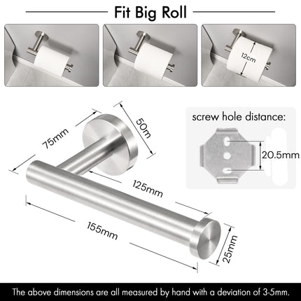 Toilet Paper Holder Bathroom Paper Roll Holder Roll Holder brushed Silver Wall Mount 304 9