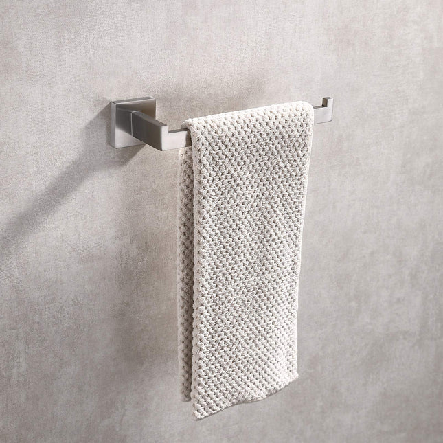 Square Hand Towel Holder Ring Wall Mounted Modern Towel Bar Bathroom Kitchen 2