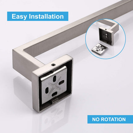 Square Hand Towel Holder Ring Wall Mounted Modern Towel Bar Bathroom Kitchen 5