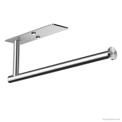 Kitchen Paper Holder Under Cabinet Wall Mount Adhesive Paper Towel Holder Rectangle Silver