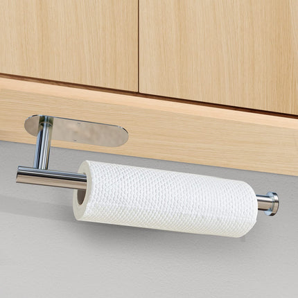 Kitchen Paper Holder Under Cabinet Wall Mount Adhesive Paper Towel Holder  Silver 2