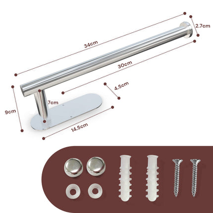 Kitchen Paper Holder Under Cabinet Wall Mount Adhesive Paper Towel Holder  Silver 4