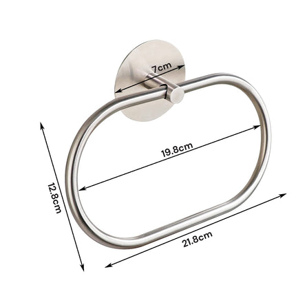 Bathroom Towel Ring Bathroom Towel Rack Adhesive Hand Towels Holder Towel Hanger Silver 3