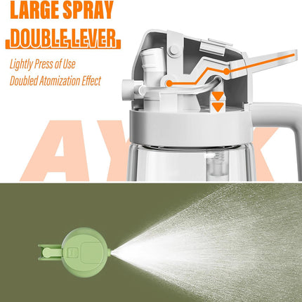 600ml 2 in 1 Glass Oil Sprayer Dispenser Kitchen Sprayz Cooking Baking Oil Bottle BBQ Spray Green 2