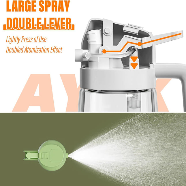 600ml 2 in 1 Glass Oil Sprayer Dispenser Kitchen Sprayz Cooking Baking Oil Bottle BBQ Spray Green 2