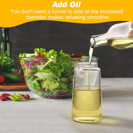 600ml 2 in 1 Glass Oil Sprayer Dispenser Kitchen Sprayz Cooking Baking Oil Bottle BBQ Spray White 5