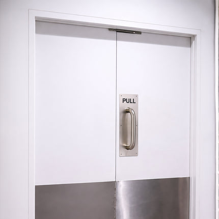 304 Stainless Steel  Commercial Door Pull Push Handle Plate Set for Bathrooms, Stairwell Fire Doors etc 6