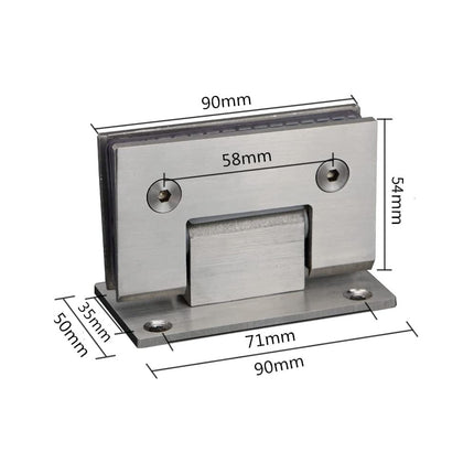 90 Degree Glass Door Cupboard Showcase Cabinet Clamp Glass Shower Doors Hinge 304 Steel 4