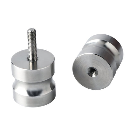 Shower Glass Door Knob Bathroom Round Back-to-Back Handle SUS304 Brushed Nickel 2