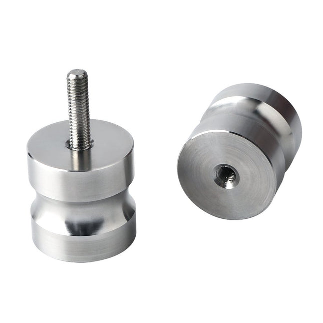 Shower Glass Door Knob Bathroom Round Back-to-Back Handle SUS304 Brushed Nickel 2
