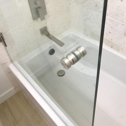 Shower Glass Door Knob Bathroom Round Back-to-Back Handle SUS304 Brushed Nickel 5