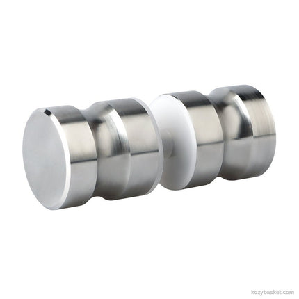 Shower Glass Door Knob Bathroom Round Back-to-Back Handle SUS304 Brushed Nickel