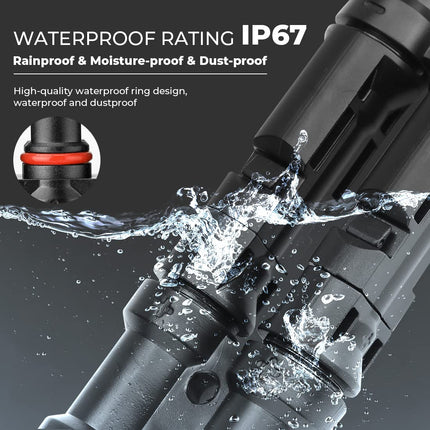 1 Pair 2 To 1 2 branch Waterproof T Branch Cable Connectors Solar PV Panel Connector Male & Female 2