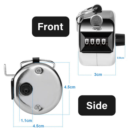 Hand Tally Counter 4-Digit Lap Counters Clicker Pitch for Counting Knitting Coaching 5