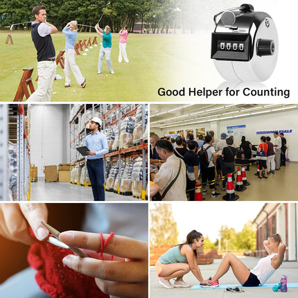 Hand Tally Counter 4-Digit Lap Counters Clicker Pitch for Counting Knitting Coaching 6
